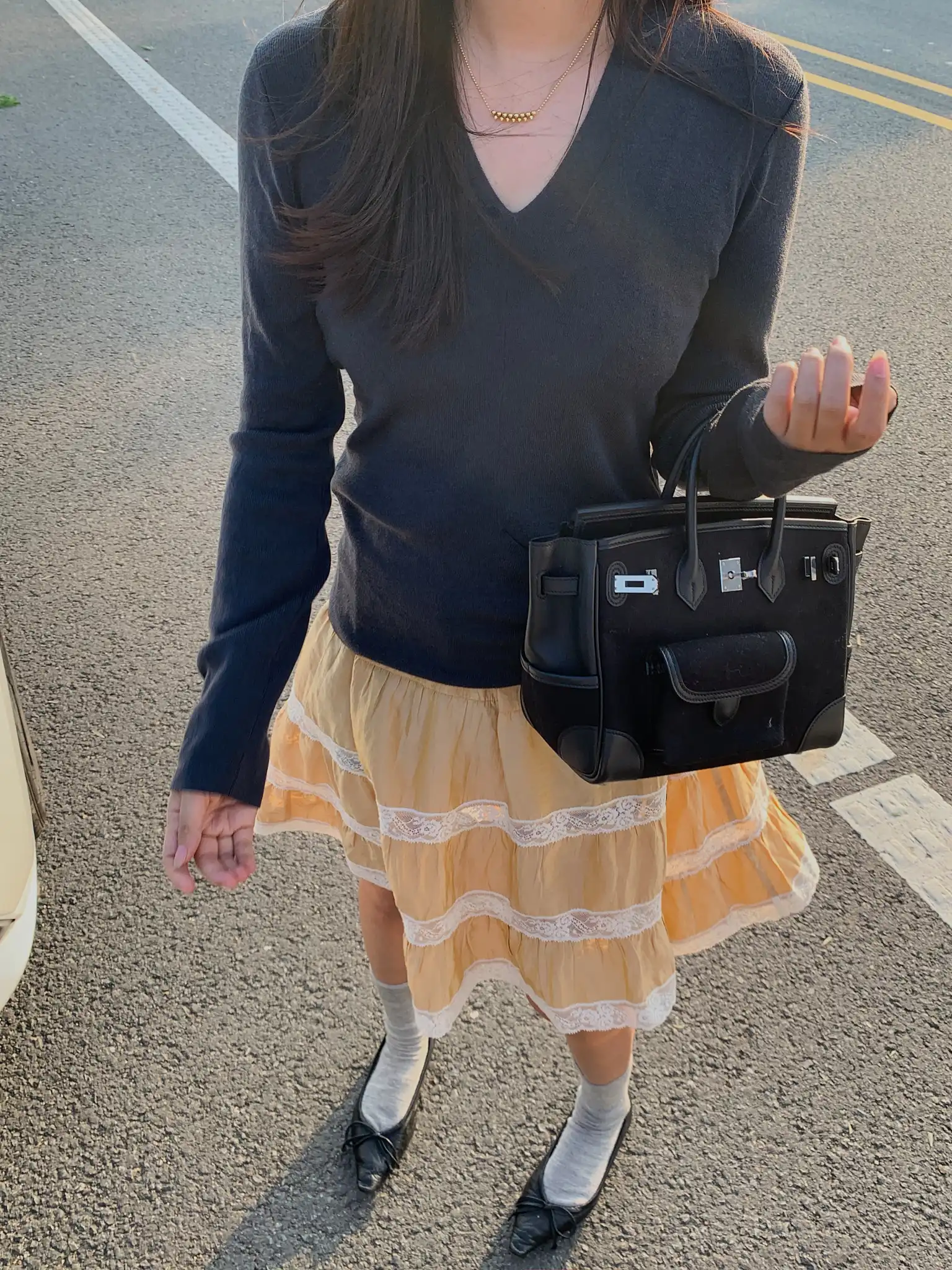 

New Chinese Sle Pure Color V-Ne Knitwear Slim Fit Long Sve Inner And Outer Wear LILUOP Autumn Winter Top for Women