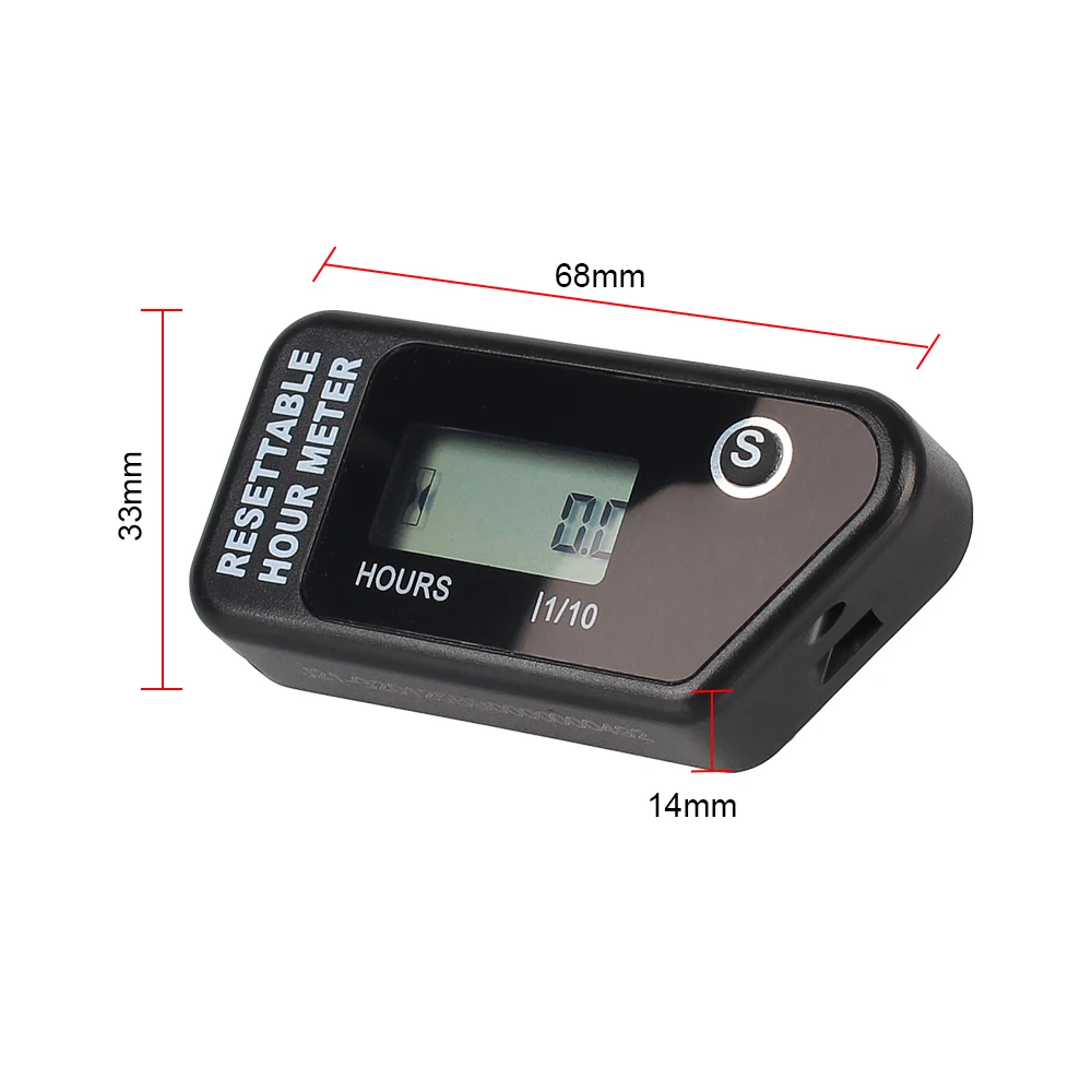 Wireless Counter Motorcycle Meter Resettable For Motorcycle ATV Motorboat Lawn Mower Motorcycle Accessories Hour Meter