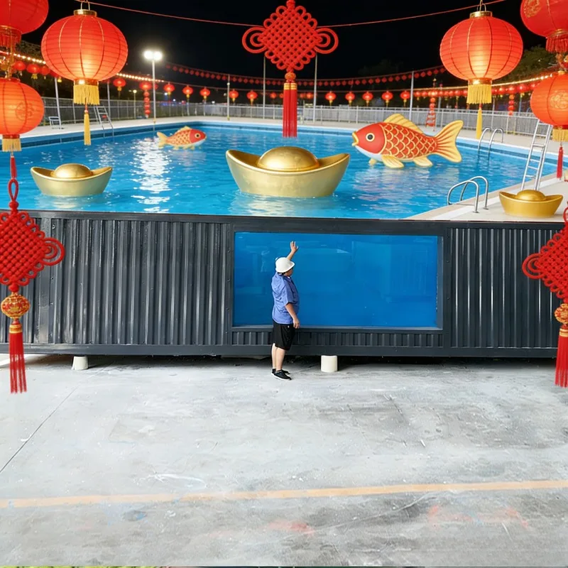 Piscina Económica de Tamaño Pequeño para Patio, Piscina Grande para Familias, Piscina de Jardín con Estructura de Acero y Fibra de Vidrio, Piscinas en Contenedores de Envío