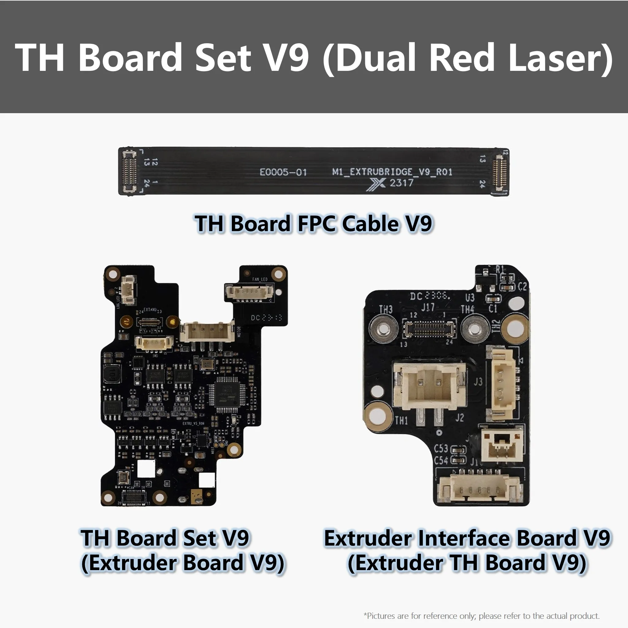 Original Bambu Lab X1/X1C TH Board Set V9 Dual Red Version with FPC Cable & Extruder Interface Board for 3D Printer Accessories