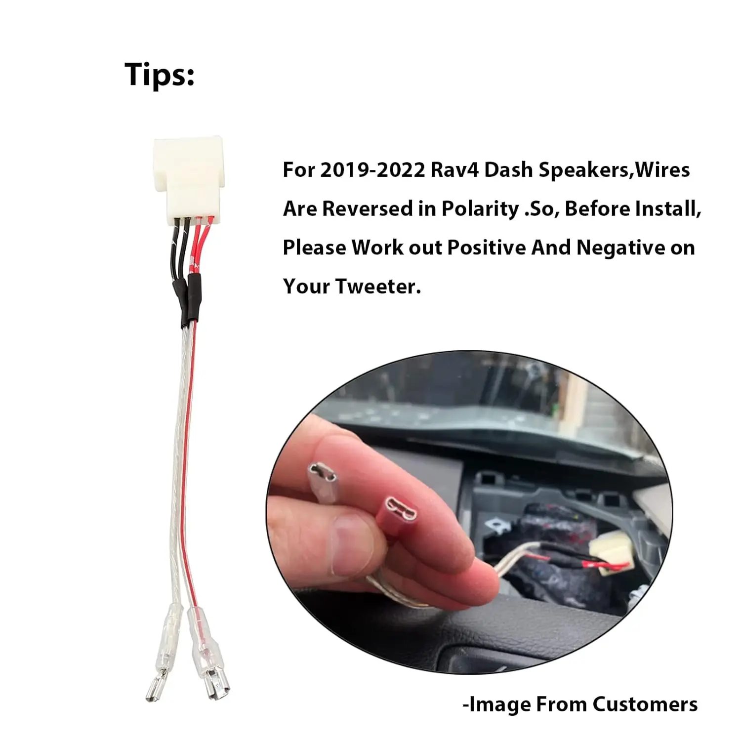 PS2,Car Front Dash Tweeter Speaker Wiring Harness for Toyota RAV4 Camry Highlander,Subaru Forester WRX,2-year warranty - Image 3