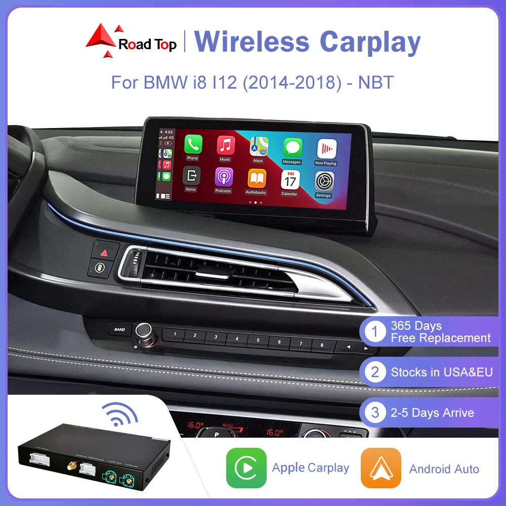 

Wireless CarPlay for BMW i8 I12 NBT System 2014-2018,with Android Auto Carplay Mirror Link AirPlay USB Player GPS Function