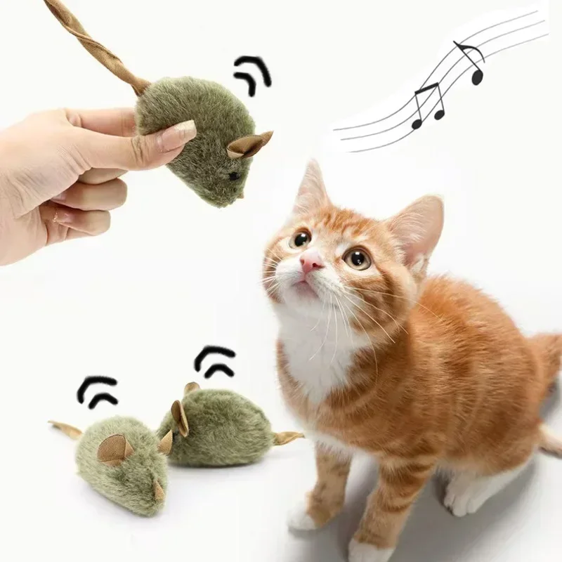 Cat Toy Bite Resistance Pet Cat Toys Kitten SuppliesFunny Plush Cat Toy Simulation Mouse Automatic Chirping Interactive Mice