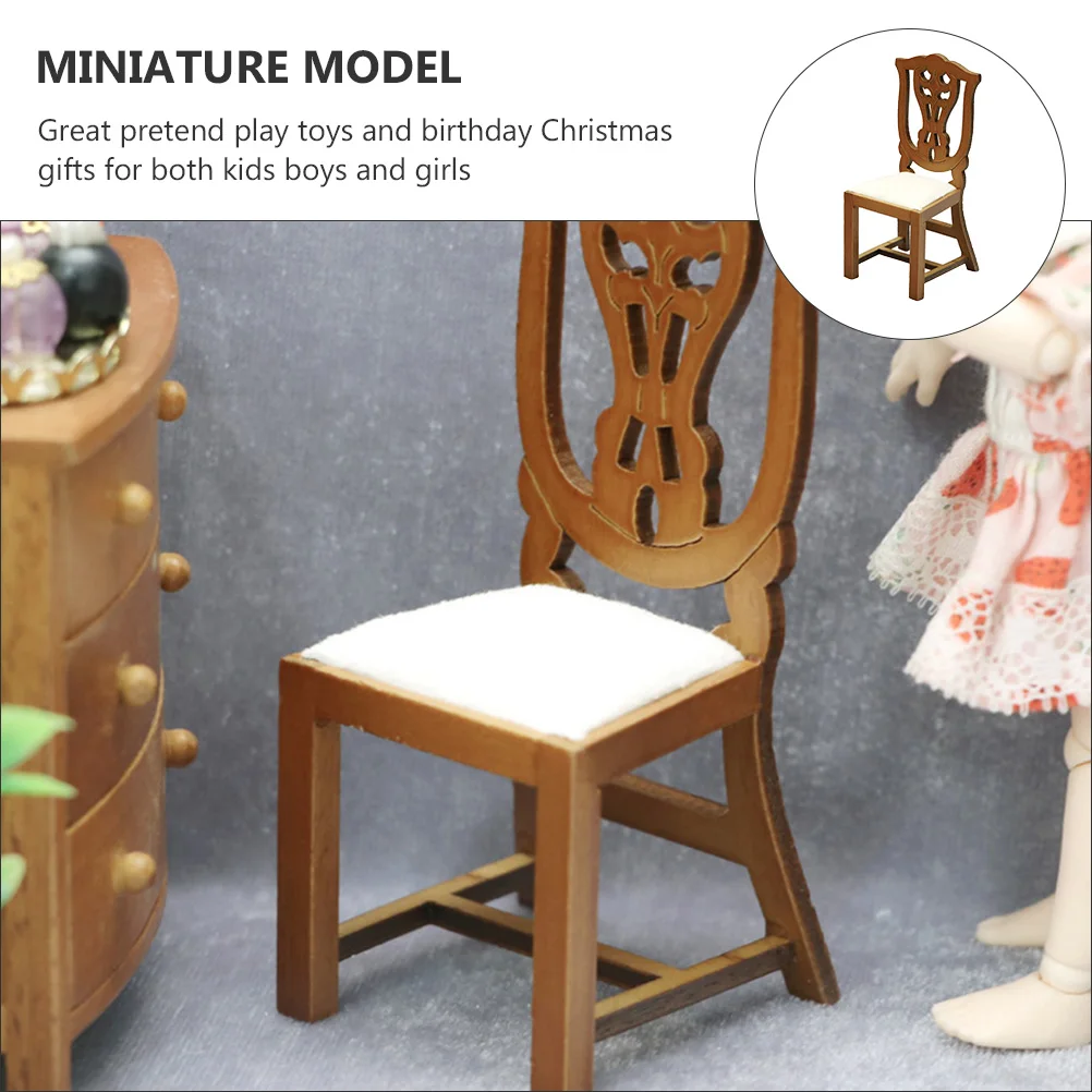 Mini Studie Stuhl Möbel Miniatur Stühle Haus Figuren Holz Ornament Spielzeug