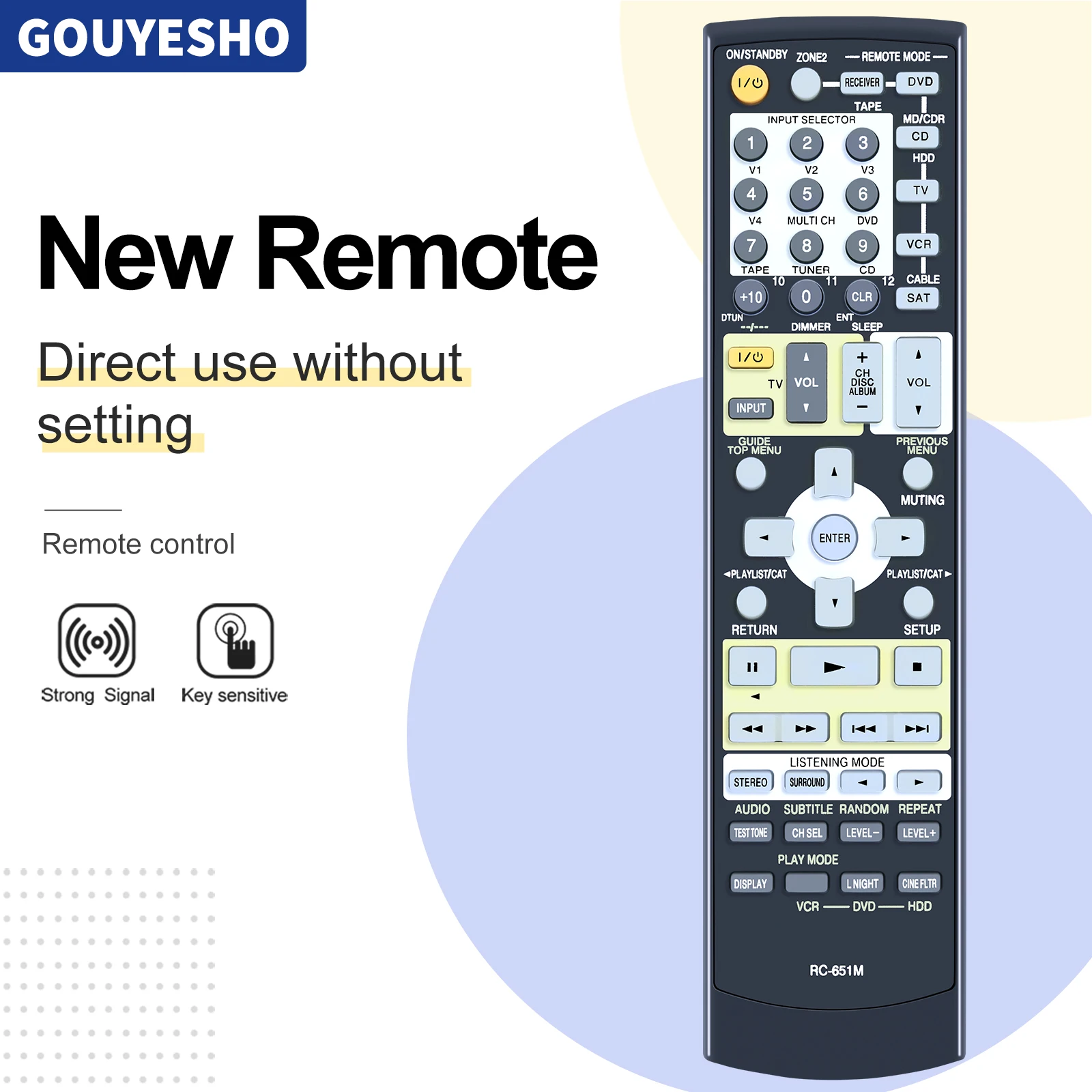 Nouvelle Télécommande RC-651M pour Onkyo HT-L970 TX-SR573S TX-SR603XS AV Récepteur