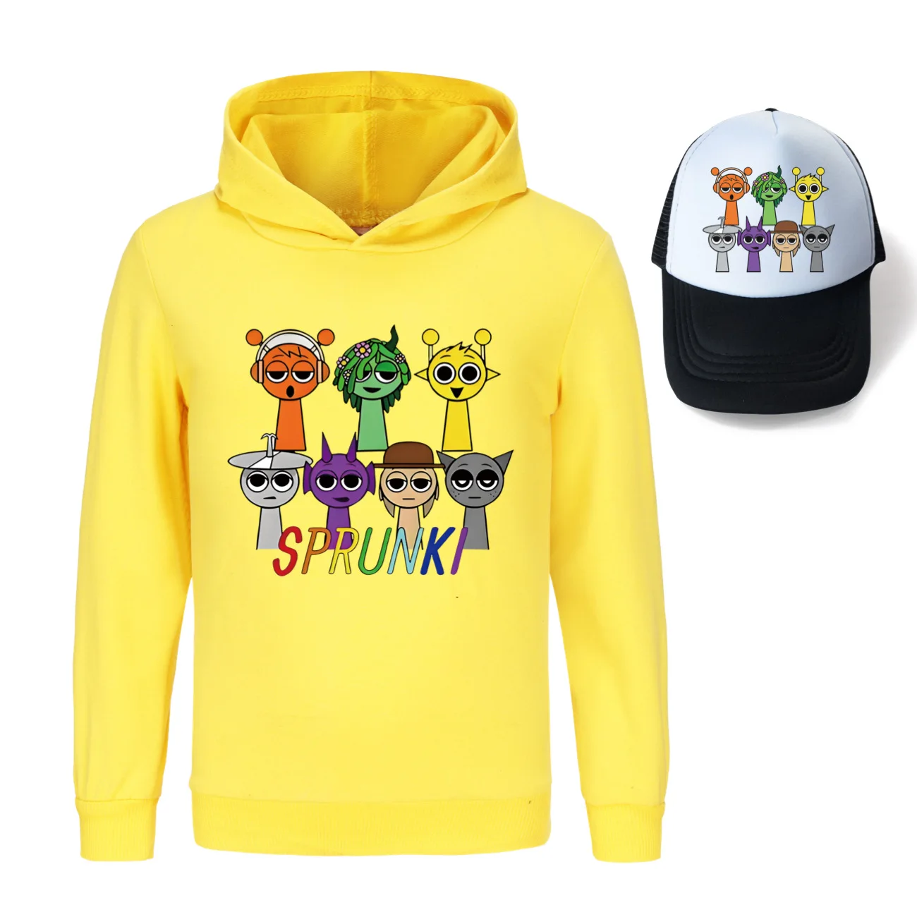 Sprunki Incredibox Game Tag Kleidung Kinder Kapuzenpullover Hemd Hut Jungen Baumwolle Mädchen Modekleidung Kleinkind Langarm Tops