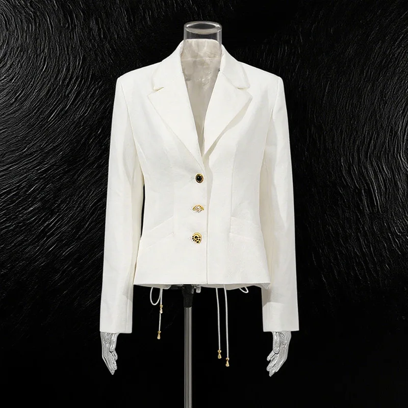 ZAMOR HIGH QUALITY Intellectual Office Blazer 2026 Autumn New Slim Fit Solid High-End Long Sleeve Short Women's Jacket