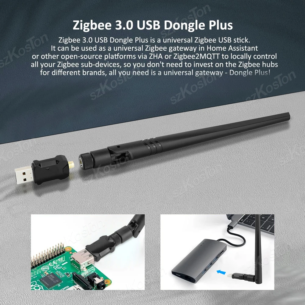 Zigbee 3.0 USB Dongle Plus E Wireless Zigbee Gateway USB Interface Capture for EFR32MG21 Zigbee2MQTT Home Assistant Open HAB