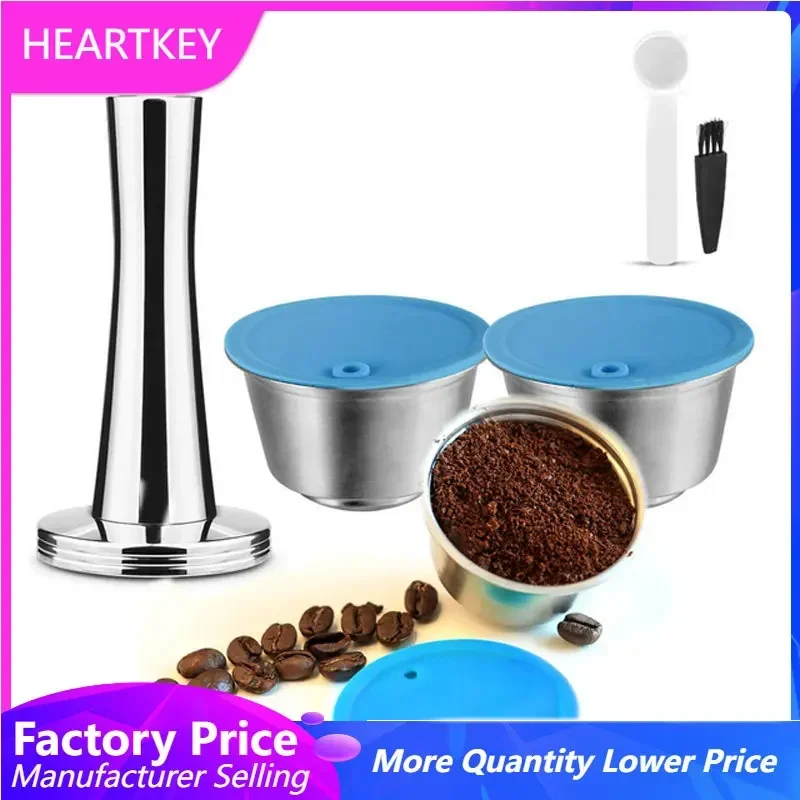 Refillable Coffee Capsule  Dolce Gusto Capsule  Stainless Steel Metal Reusable  Coffee Machine Filter Coffee Spoon With Clip