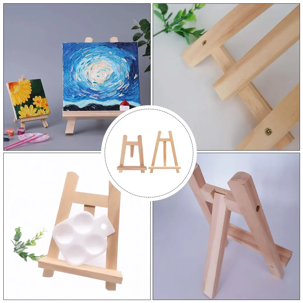 

2 Pcs Easel Wooden for Painting Sketching Kids Use Toddler Drawing Rack Sturdy Portable Outdoor Indoor Board