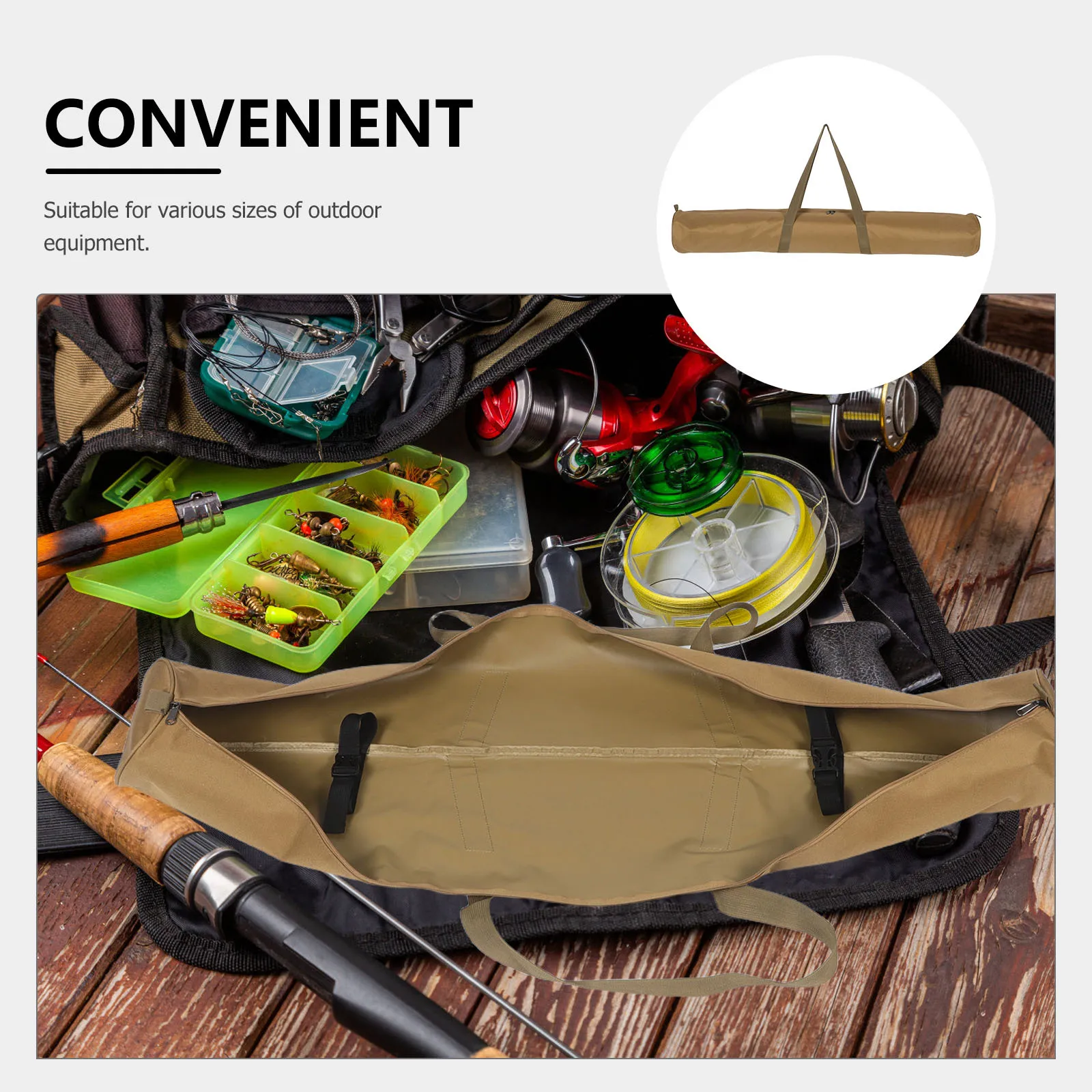 الصيد رود حقيبة التخزين أكسفورد النسيج دائم في الهواء الطلق عمود الخيمة المنظم معدات صيد الأسماك الناقل الحقيبة حقيبة مدمجة #2
