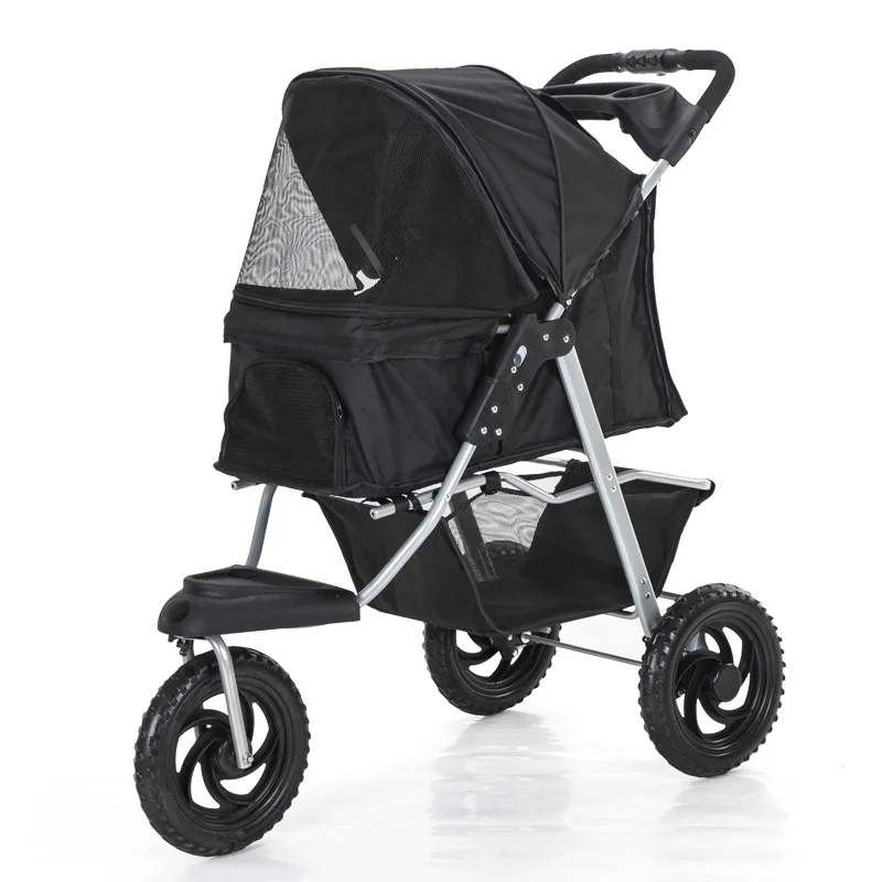 Pet Dog Puppy Cat Travel Stroller Pushchair Jogger Buggy Swivel 3 Wheels Car Carrier Luxury