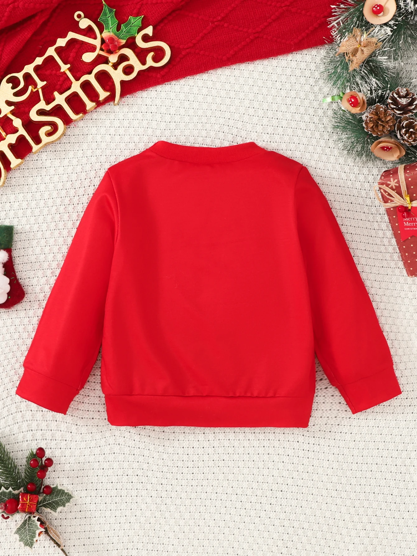 Baby Kids Christmas Clothing Cute Reindeer Print Long Sleeve Pullover Tops For 4-7 Years Baby Boys Xmas Holiday Casual Clothes