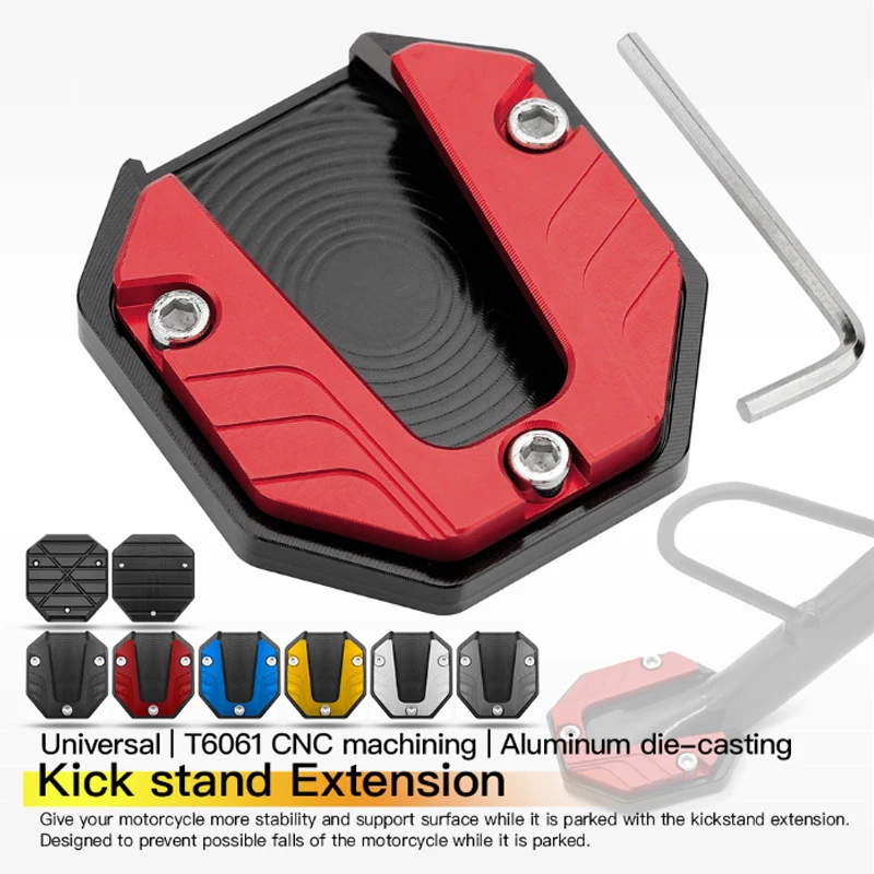 Scooter Motorbike Accessories Extension Foot Pad Support Plate Aluminum Alloy Motorcycle Bike Kickstand Extender Foot Side Stand