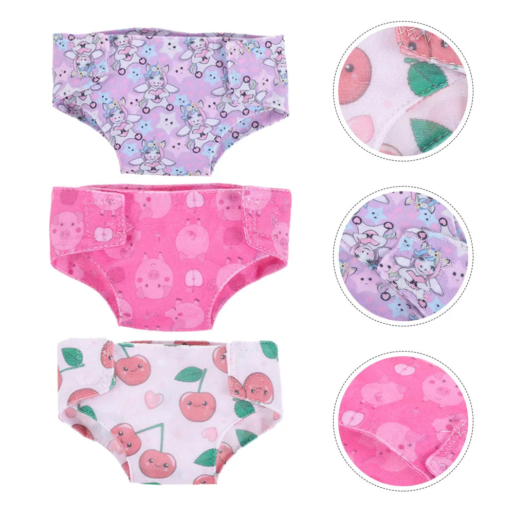 

Набор из 3 реалистичных игрушечных трусиков-подгузников для девочек, аксессуары для кукол