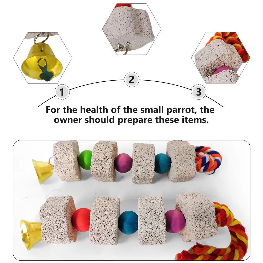 

Hanging Parrot Random Color Durable Chewing Stone For Small Birds Bird Supply Parrot Accessory Portable Molar Stone