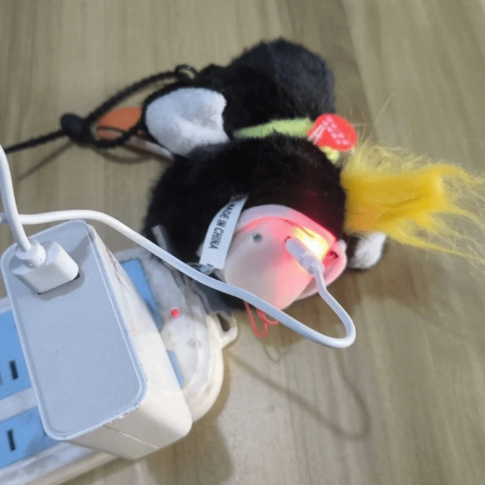 Cute Soft Little Bird Series Keychain Flapping Wings Recording Bird Ornament Singing Interactive Voice Companion Car Decor