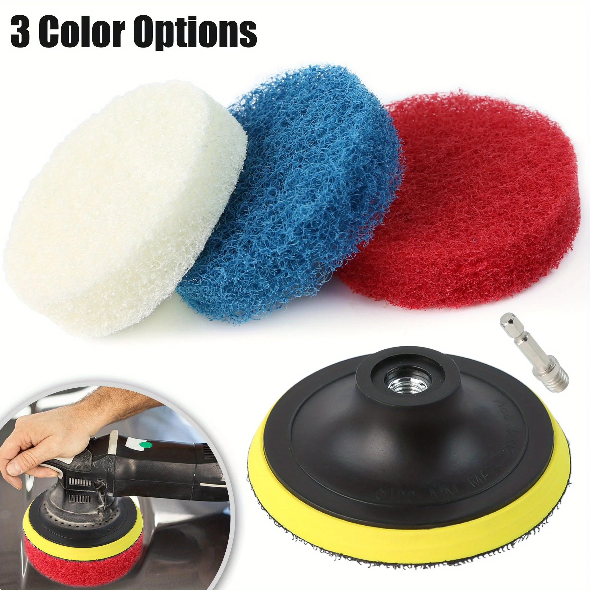 5PCS 4inch Car Polishing Waxing Buffing Wheel Pad Car Polisher Kit for Auto Drill Connector Car Paint Care Car-styling