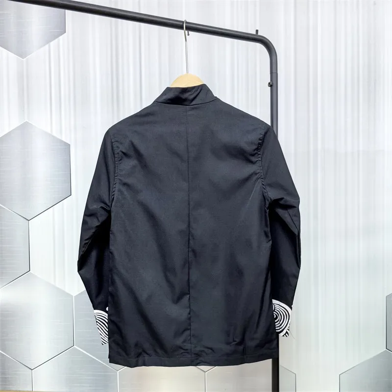 

Slim Fit Stand Collar Tang Suit Jaet for Men Spring Faion Urban Sle Button up Ancient Chinese Sle Coat Jaet
