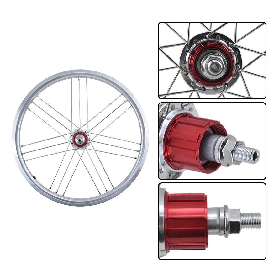 Litepro 16inch Folding Bicycle 349 Wheels Modification Outside 7 Speed Wheelset 74x112mm G3 Spokes For Brompton