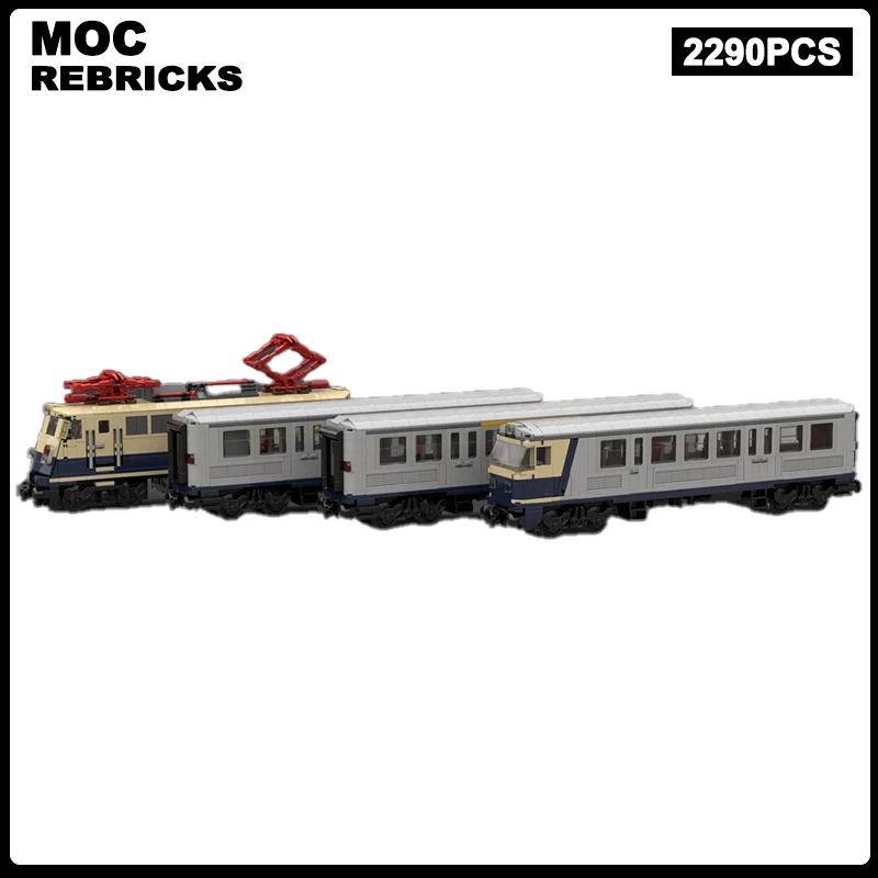 

Traffic Tool Series TSilberling" Local Train MOC Power Railway Carriage Building Blocks Assemble Bricks Educational Creative Toy