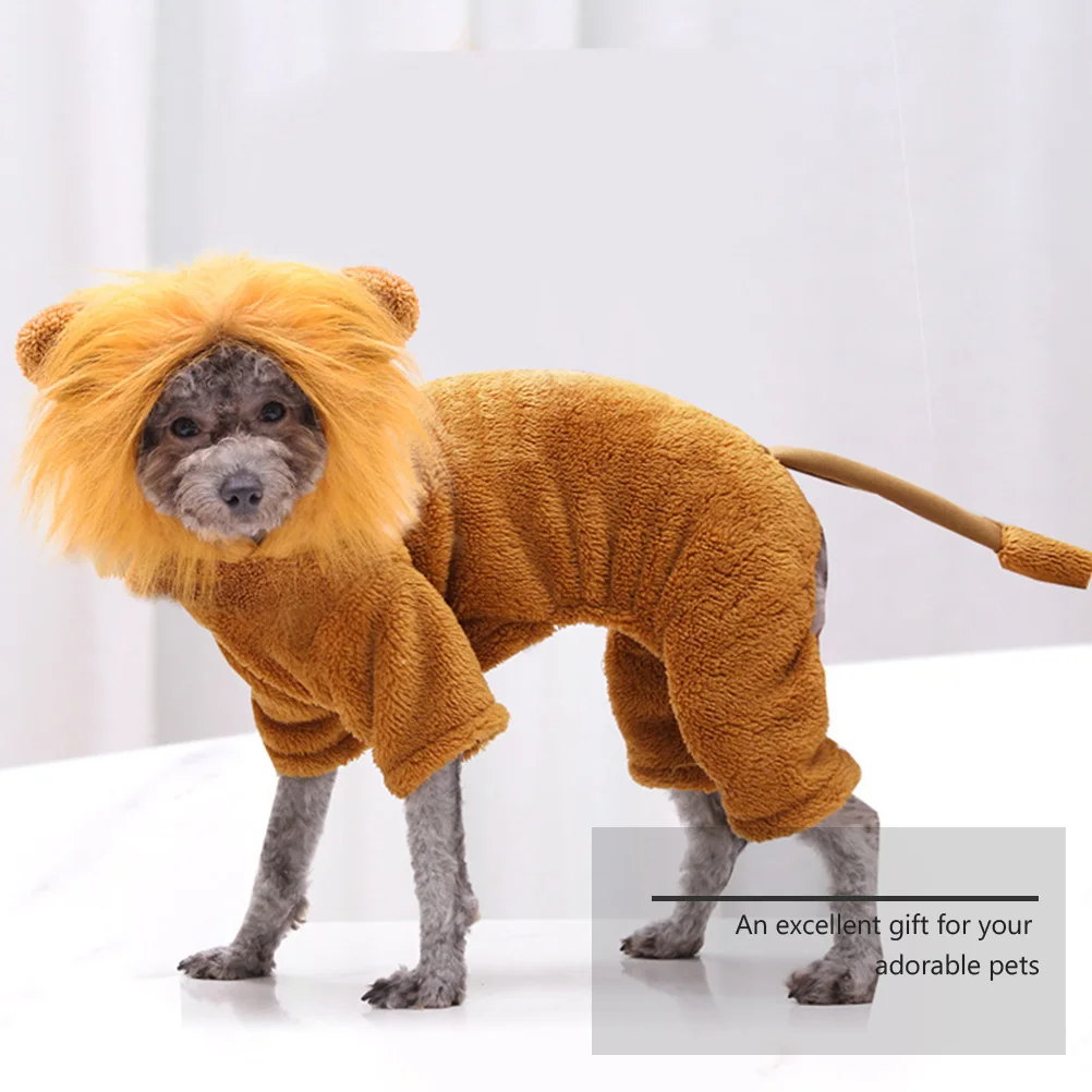

Pet Lion Clothes Funny Dress up Dog Accessories Cat Costume Costumes Halloween Puppy Jacket with Hat