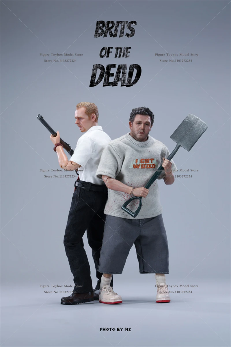 Jogar brinquedos artesanais pc003 figuras de ação dupla versão 1/12 shaun a gordura do zumbi masculino brits of the dead mini estatueta de 6"