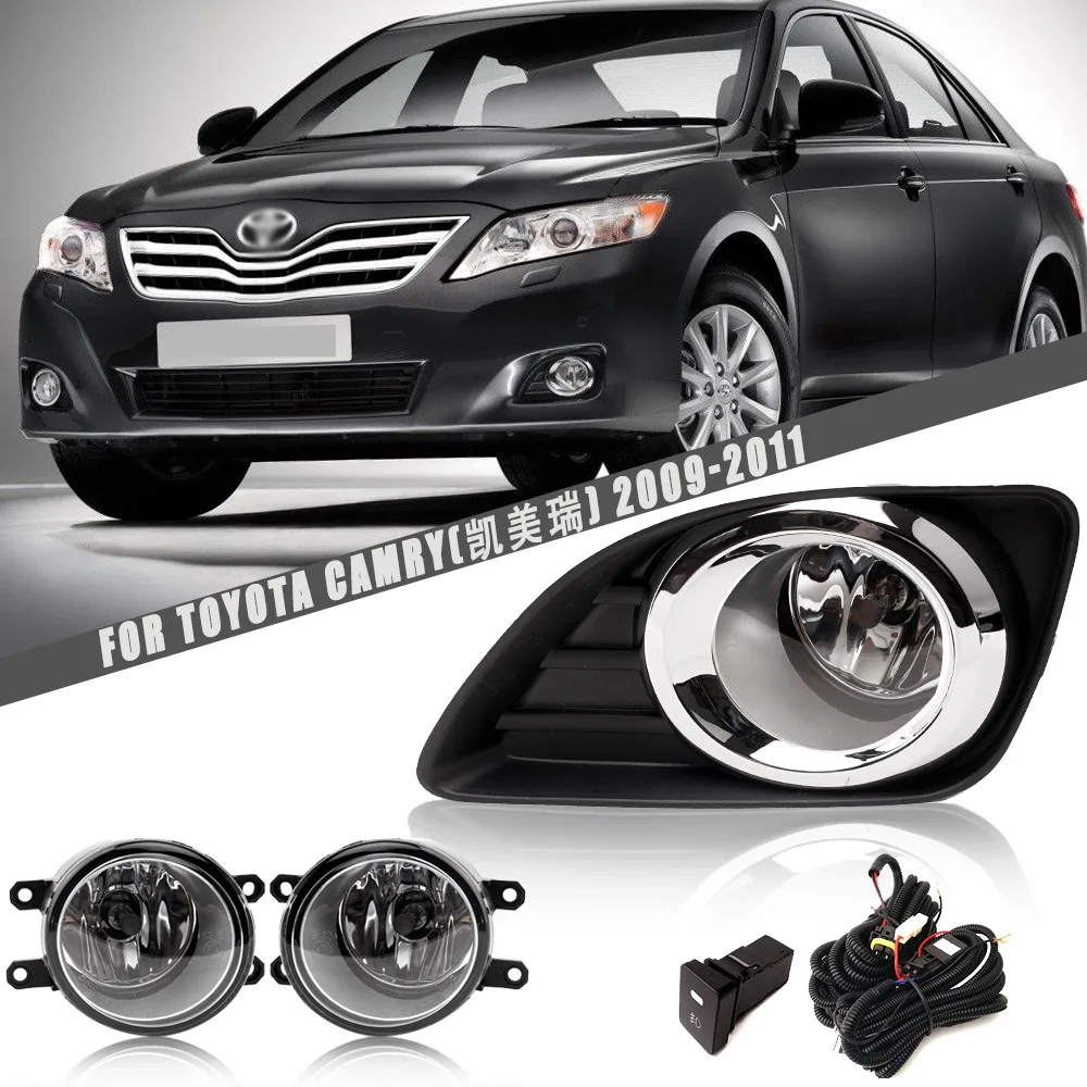 

For TOYOTA CAMRY 2009 2010 2011 Bumper Fog Lights Driving Lamps w/Switch and Kits Pair Set Left+Right