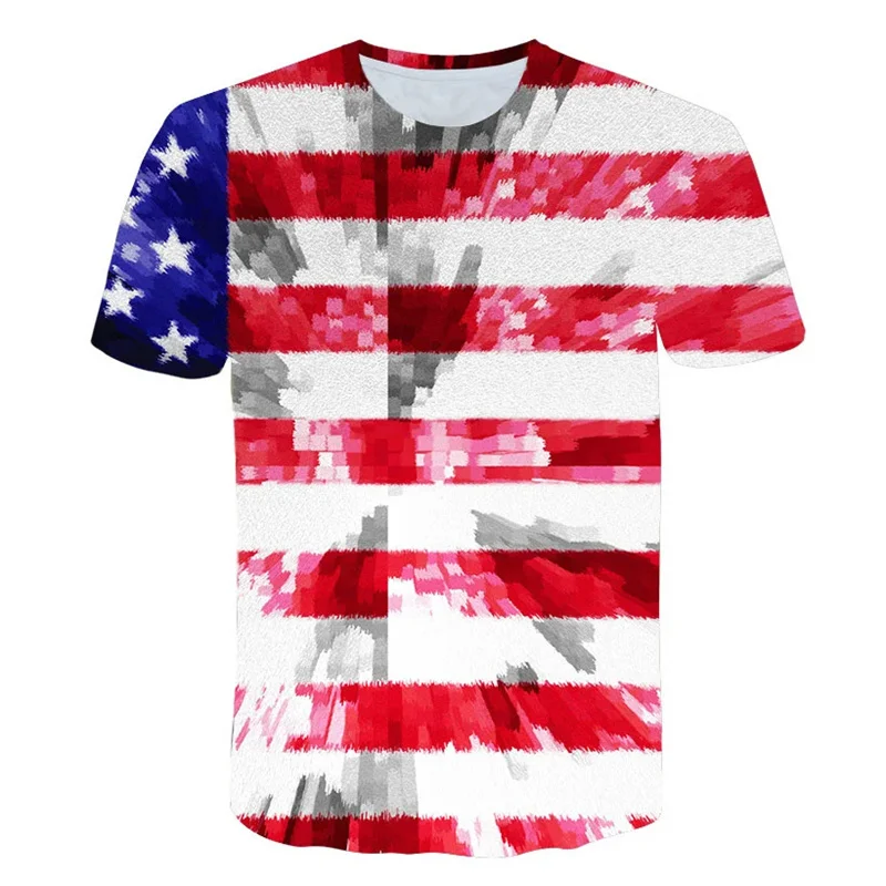 New USA Flag T-Shirt Men Women Stripes And Stars Pattern 3D Printed T Shirts Eagle American Flag Men\'s T-Shirts Summer Tops Tees