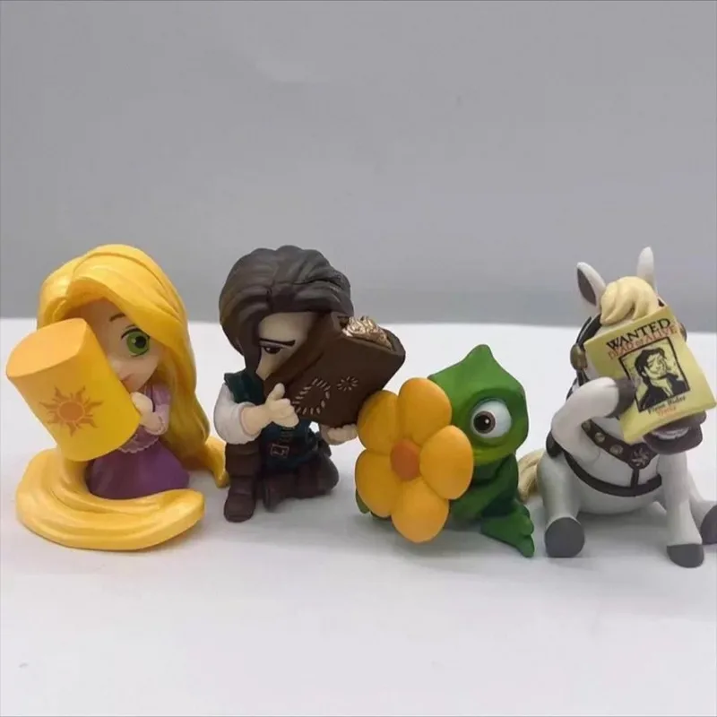 4 قطع من ألعاب شخصيات Gashapon Hide Seek Tangled Disney Anime القابلة للجمع هدية للأطفال #6