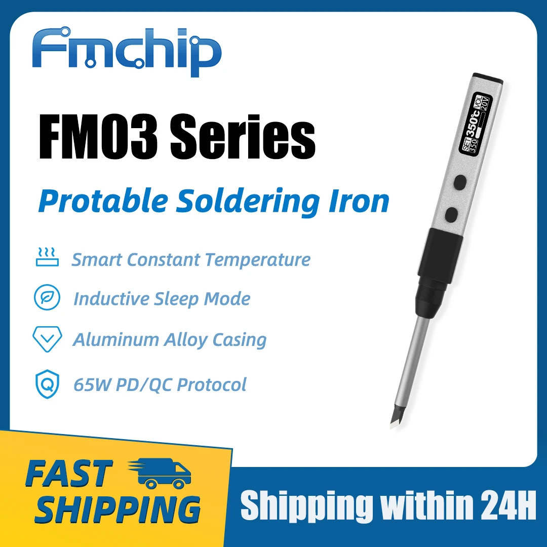 FMchip FM03 Smart Electric Soldering Iron PD Welding Equipment Electric Station Machine Solder Sting Repair Welder Tools T65 Tip