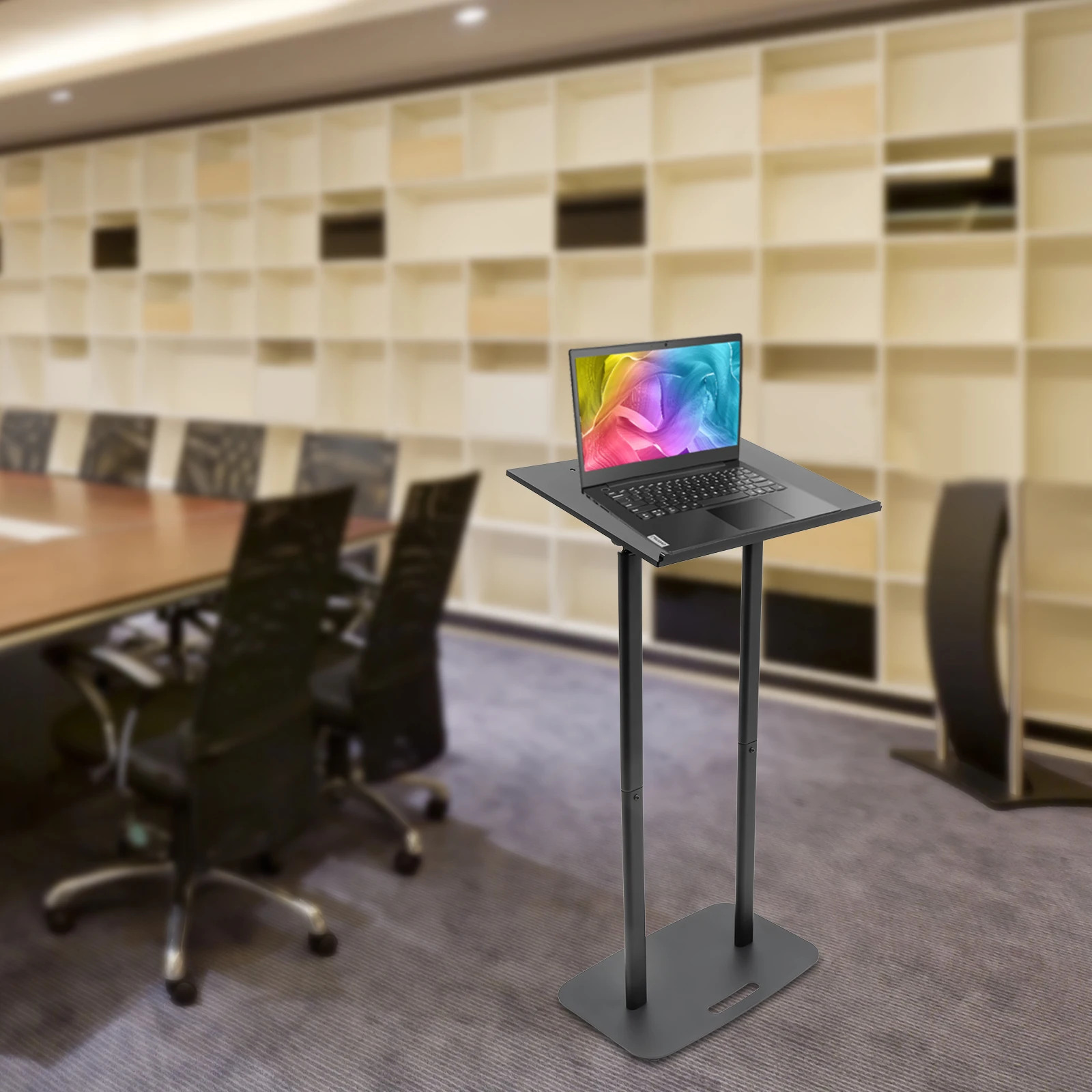 

Прозрачный акриловый подиум с твердым основанием, черная подставка для хозяйки, классная кафедра, церковная платформа