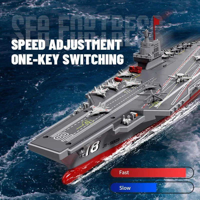 S19 High-Speed Electric Remote Control Ship 2.4G Remote Control Aircraft Carrier Warship Model Boat Children Toys for Boys Gifts