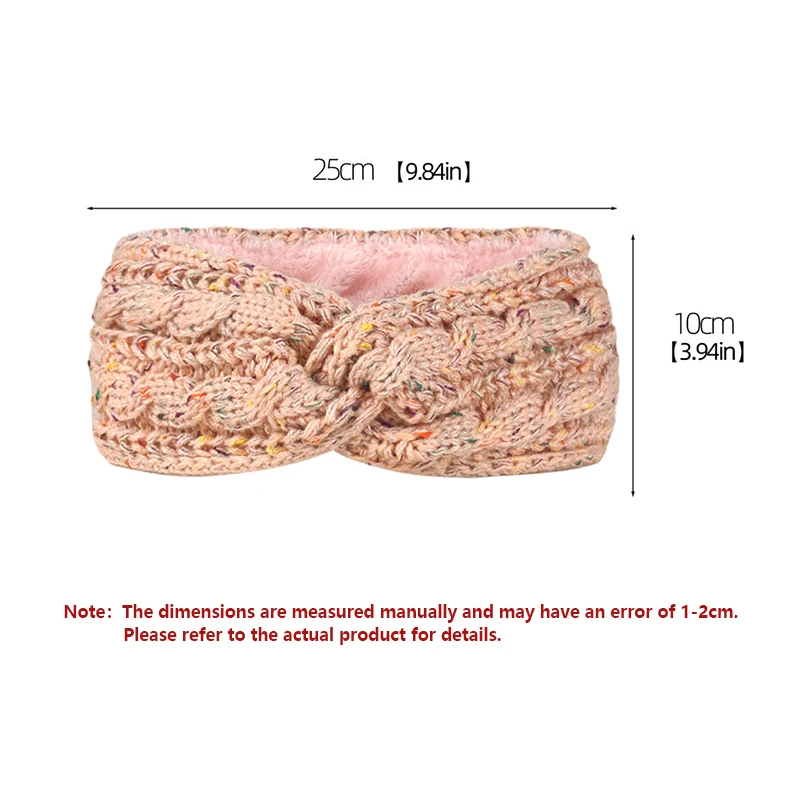 Cold weather warm muffs winter headbands for women ear warmers headwear wool knit thick fleece lined wide edge hair Accessories