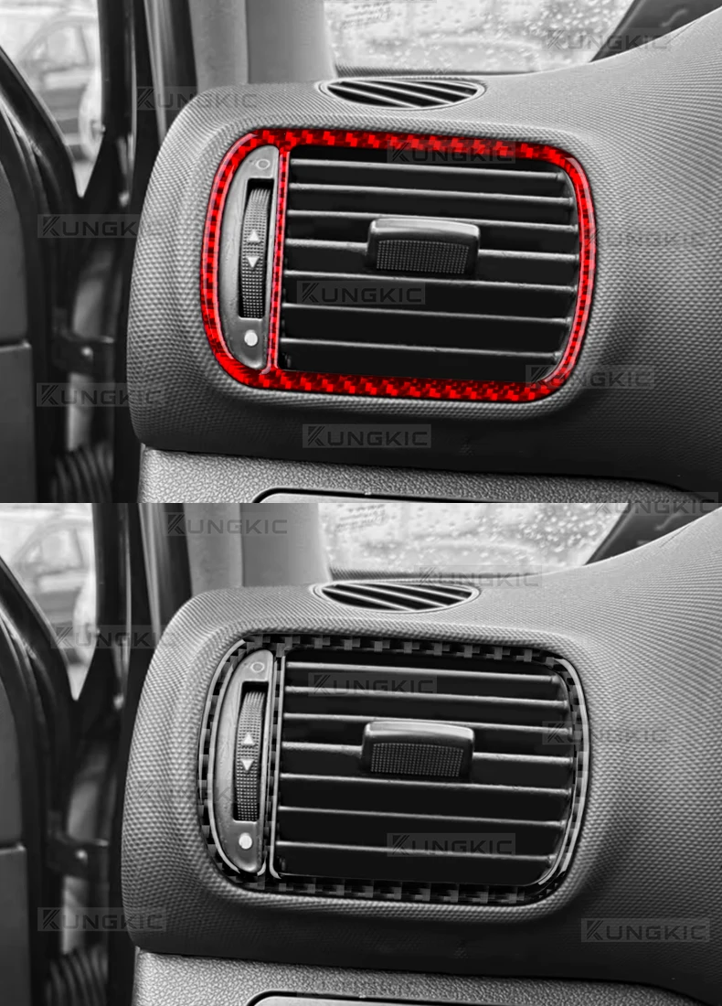 Echter Weicher Carbonfaser-Aufkleber für Seat Leon MK1 1M 1999 2000 2001 2002 2003 2004 Auto Mittelkonsole Seiten-Luftauslass Zubehör – Detail 10
