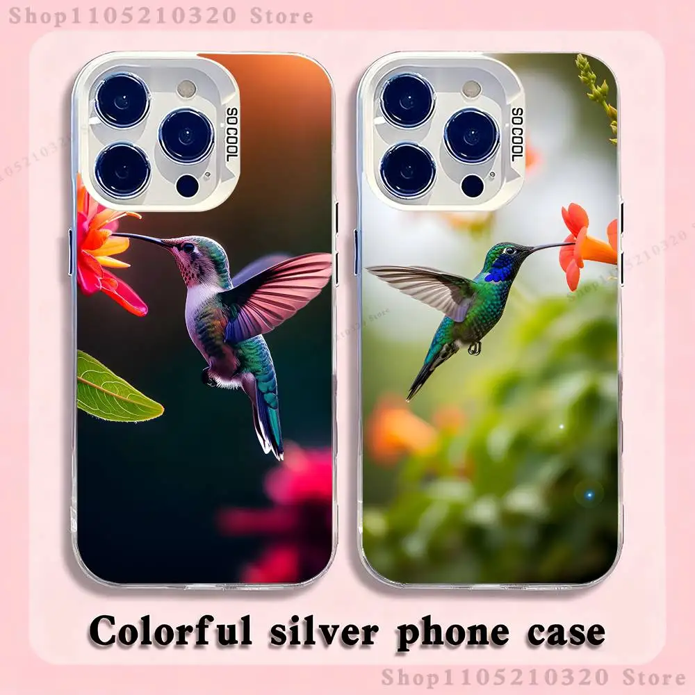 

Animals Hummingbirds Phone Case For iPhone 17,16,15,14,13,12,11,Pro,Max,Plus,Mini,XS,SE Anti Fall White Matte Hard Bumper