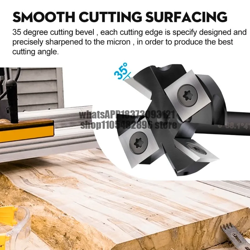 Milling Cutter 4-Flute Spoilboard Surfacing Router Bits 8 12mm Shank Wood Planer Bit Insert Carbide Slab Flattening Bit