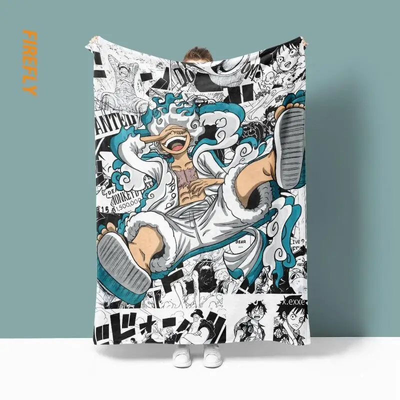 Nueva Manta de Verano de Anime One Piece, Manta para Siesta en la Oficina, Manta para el Coche, Manta con Dibujos Animados de Monkey D. Luffy, Regalo para las Fiestas