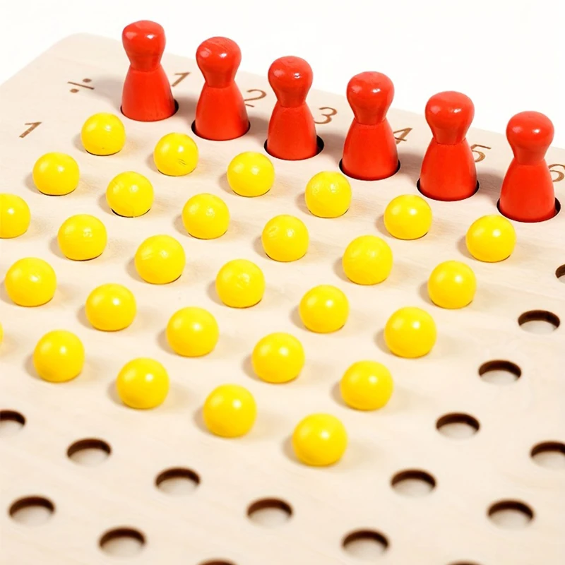Tableau de Multiplication et de Division en bois – Un jeu d'apprentissage des mathématiques utilisé pour pratiquer les tables de Multiplication pour améliorer les compétences mathématiques
