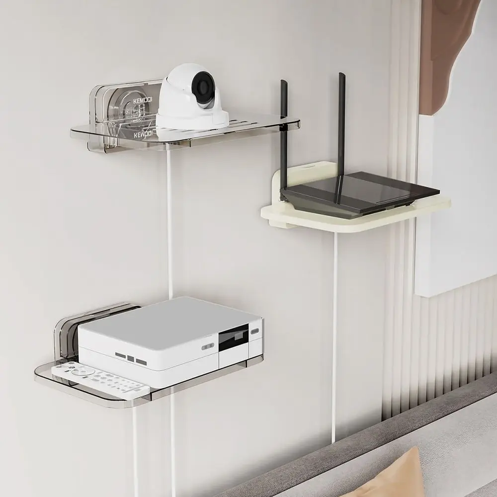 

Suction Cup Wireless Wifi Router Storage Shelf Transparent Removable Wall-Mounted Storage Holder Strong Load-Bearing No-Drill