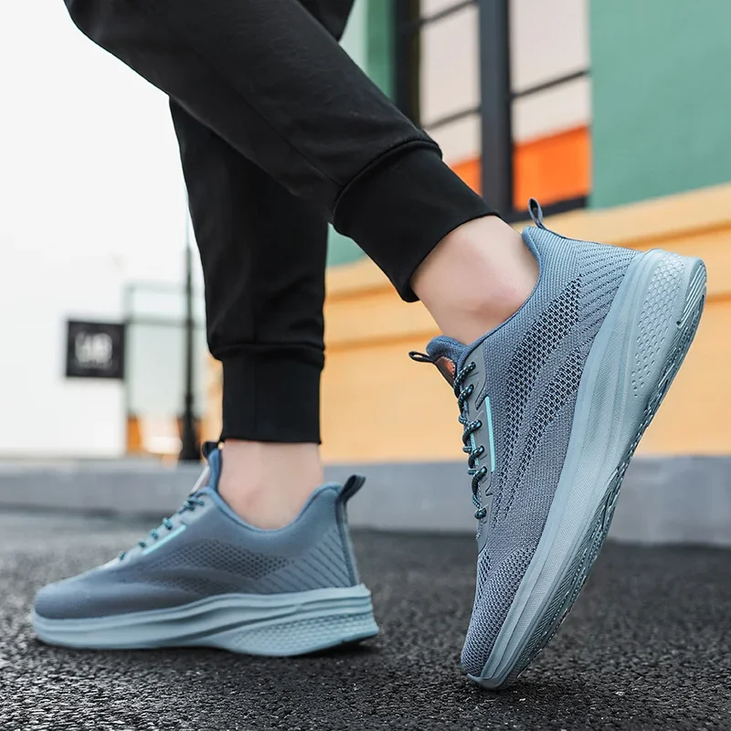 Herenschoenen 2023 Hoge Kwaliteit Veters Gevulkaniseerde Herenschoenen Herfst Gemengde Kleuren Netstof Platform Casual Ademende Sneakers