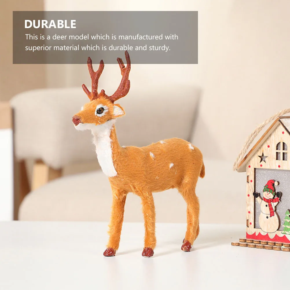 

1 шт., мини-маленький олень на Рождество, домашний декор, макет рабочего стола, искусственный олень, поделки, рождественские фигурки для украшения окон для дома