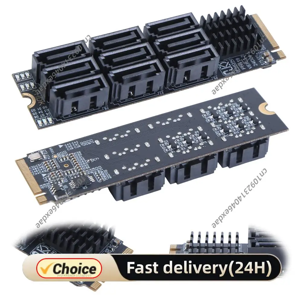 

Конвертер M.2 NVME в SATA 3.0, 6 Гбит/с, карта расширения M.2 NVME M-Key в SATA с 9 портами, PCIe 3.0 x2, для настольных ПК