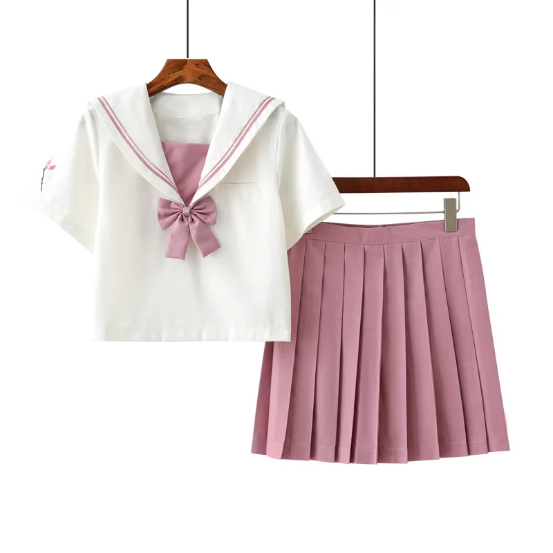 Japanese School Uniforms Anime COS Sailor Suit Jk Uniforms College Middle School Uniform For Girls Students Light Yellow Costum