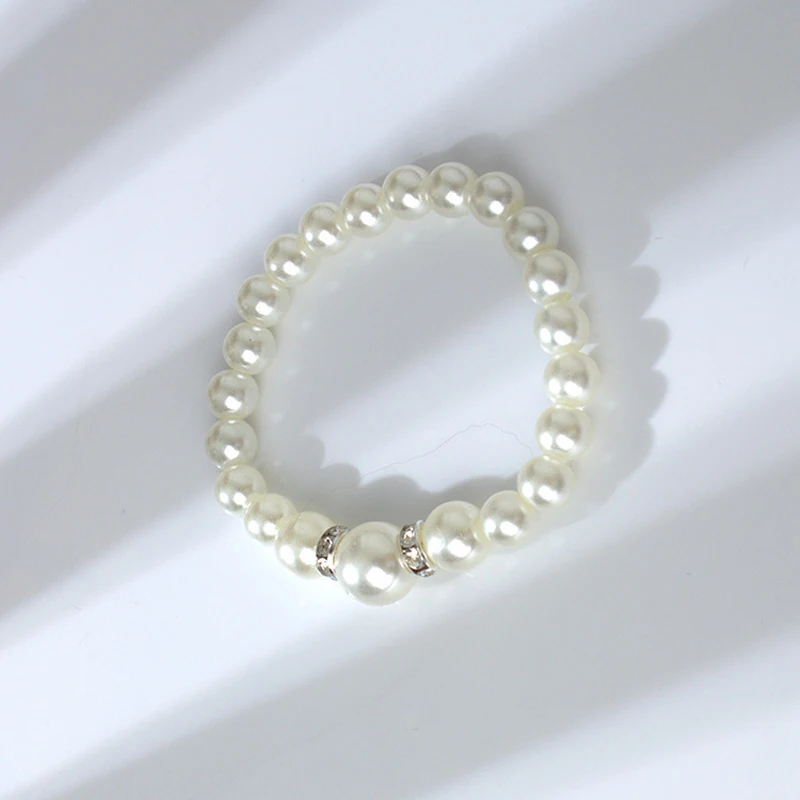 White Crystal Pearl Chain Bracelet for Women Wedding Bridesmaid Gift Pearls Bracelets girl jewelry wholesale