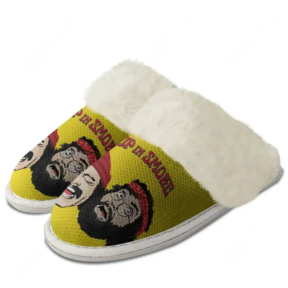 Up In Smoke Plush Edge Warm Shoe Men Women Home Casual Slipper Bedroom Thermal Cotton Personalized Lightweight Custom Slippers