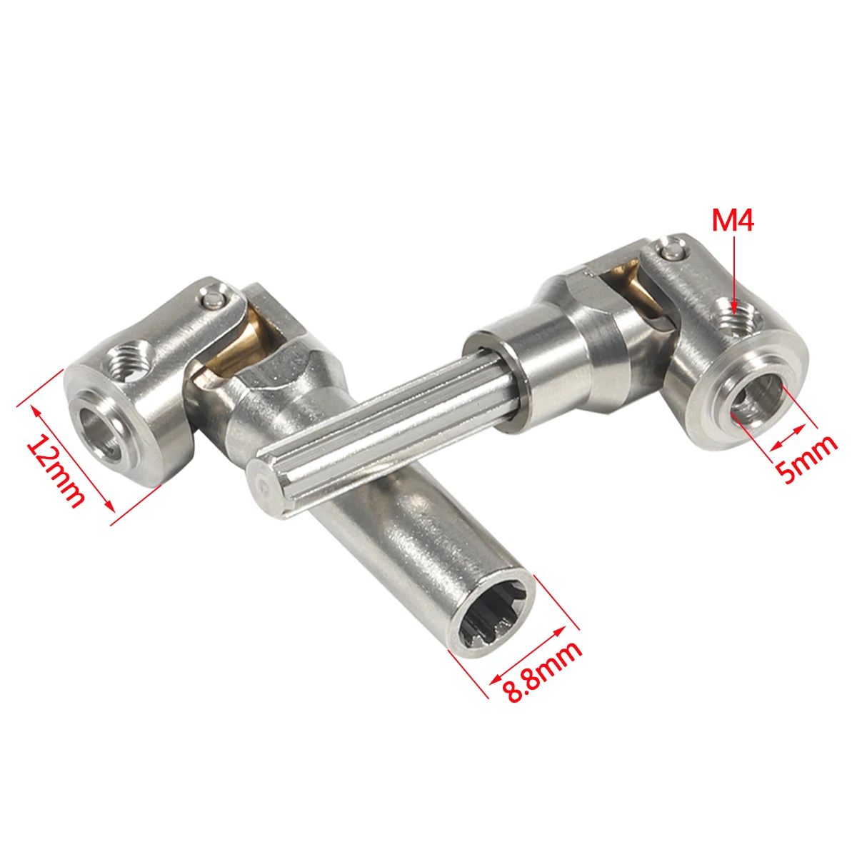 Internal Spline Hardened Metal Drive Shaft Universal Joint 60 75 86 96 112 121mm for 1/10 RC Crawler SCX10 PRO TRX4 Wraith Capra