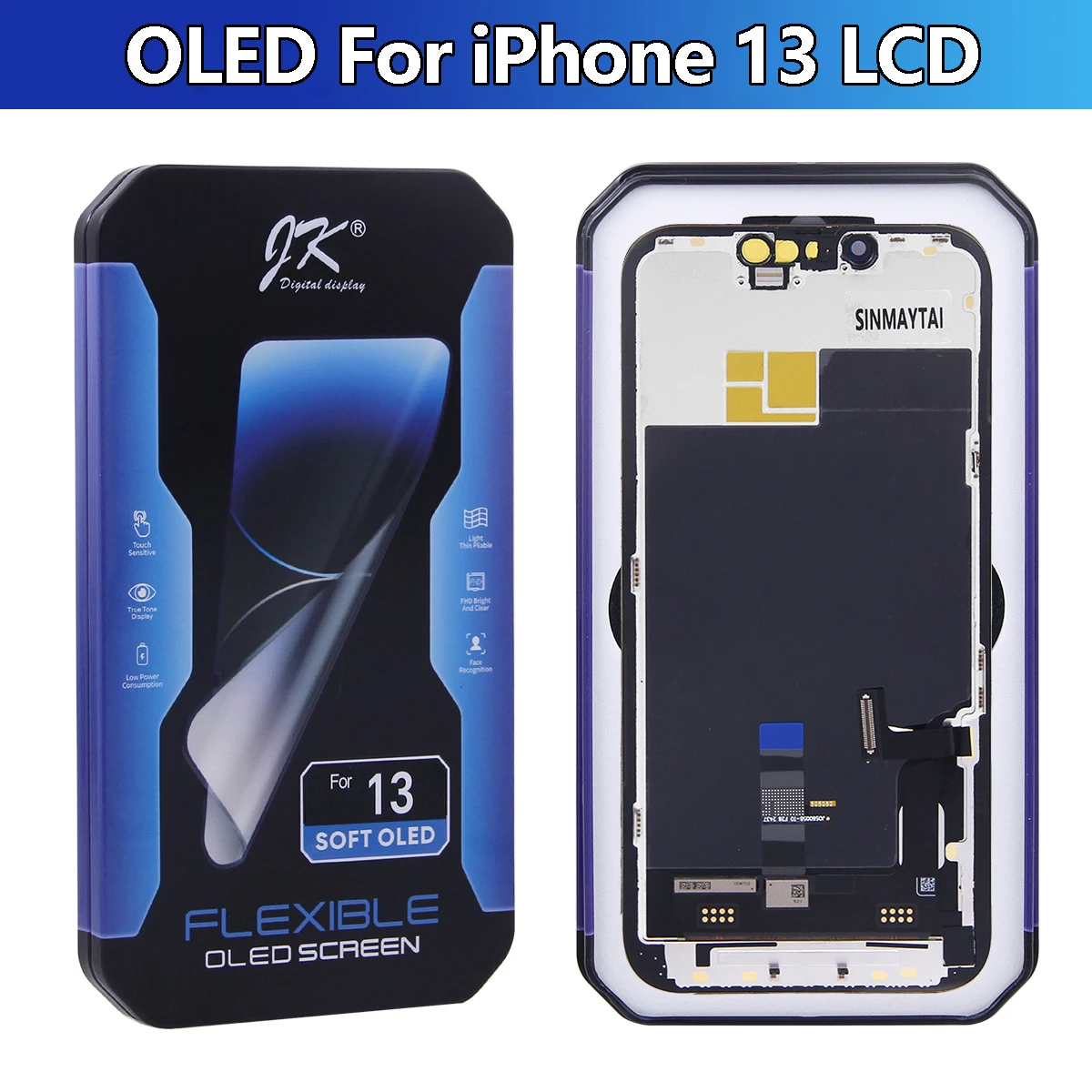 For iPhone 13 OLED/Incell JK LCD Display Touch Screen Digitizer Assembly Compatible with A2633 A2482 A2631 A2634 A2635