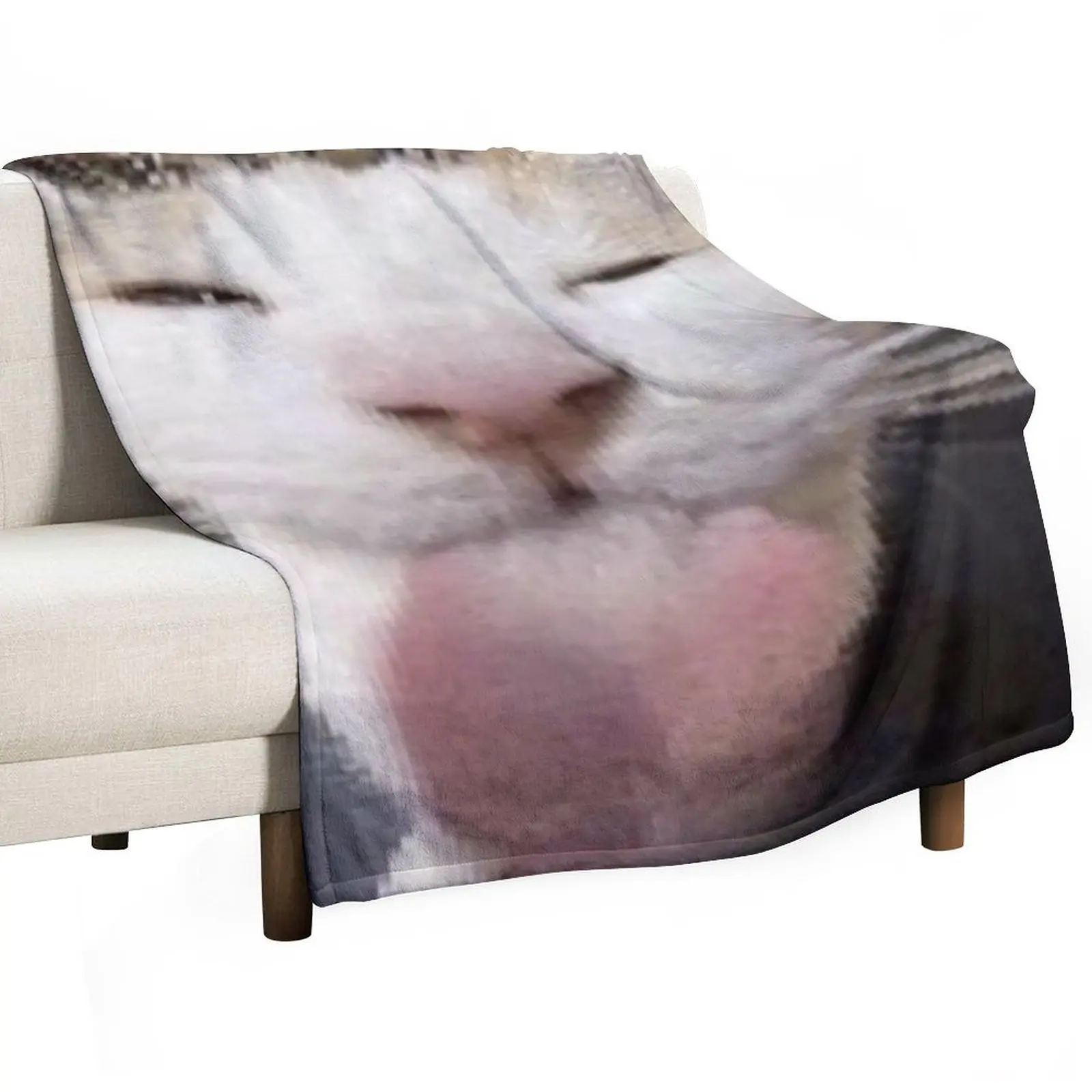 

funni cat Throw Blanket Sofa Quilt Custom Plush Blankets