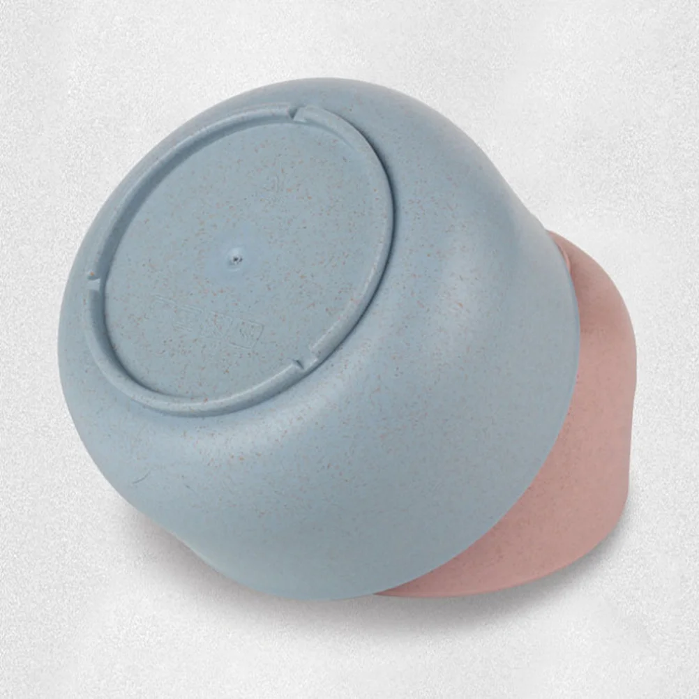 6 قطعة مجموعة أدوات المائدة من قش القمح أطباق أرز الطفل تصميم دائري ناعم غير قابل للكسر آمنة للأطفال طبق الميكروويف الفريزر هدية مثالية